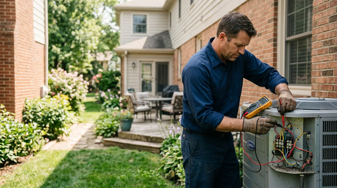 HVAC technician working near Maysville, OK
